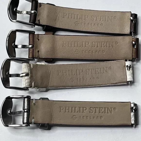 LOT Of 4 Philip Stein Teslar Watch Strap Genuine Leather - Picture 7 of 13
